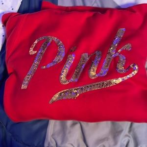 Red Victoria secret pink hoodie size small